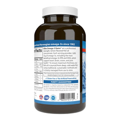 Carlson Elite Omega-3 Gems label reveals 1250 mg per softgel and vitamin E content