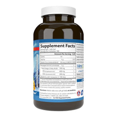 Carlson Elite Omega-3 Plus D-K close-up shows softgels and omega content.