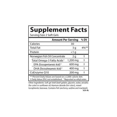 Carlson Fish Oil Q bottle side view showing convenient daily supplementation