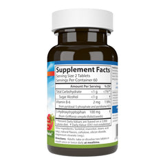 Carlson 5-HTP Elite raspberry chewables ready for a relaxing evening routine.