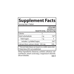 Carlson Kids calcium chewables vanilla tablets ready for daily use.