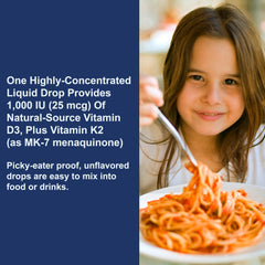 Secure bottle cap shown on Carlson D3+K2 bottle for safe dosing.