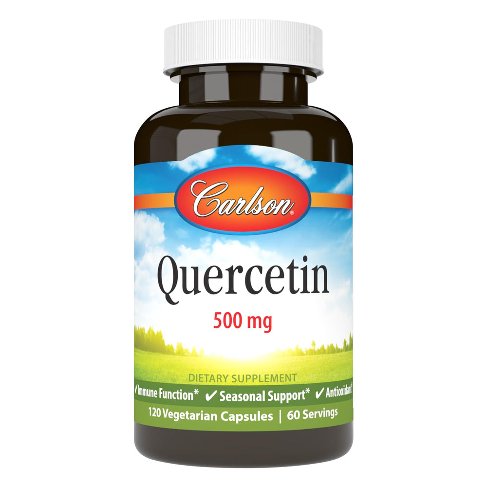 Carlson Quercetin 500mg bottle pour supports seasonal comfort.