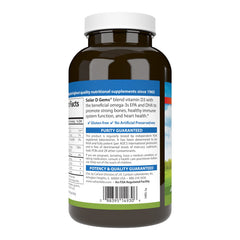Carlson Solar D Gems wild-caught omega-3 bottle highlighting sustainable sourcing