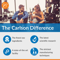 Tablets in hand holding Carlson Super-C Complex, highlighting convenient daily use.