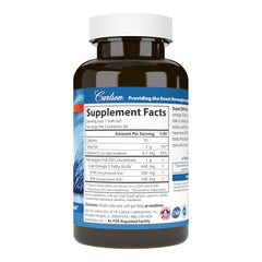 Carlson Super DHA Gems softgel close-up highlights easy swallowing and convenience.