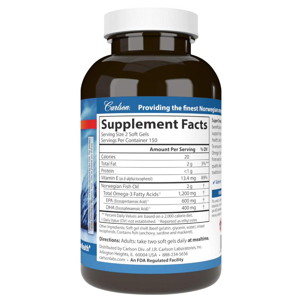 Lab testing and freshness seals on Carlson Omega-3 Gems