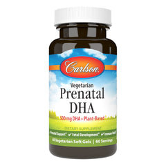 Carlson Vegetarian Prenatal DHA softgel with algae-sourced DHA for pregnancy support