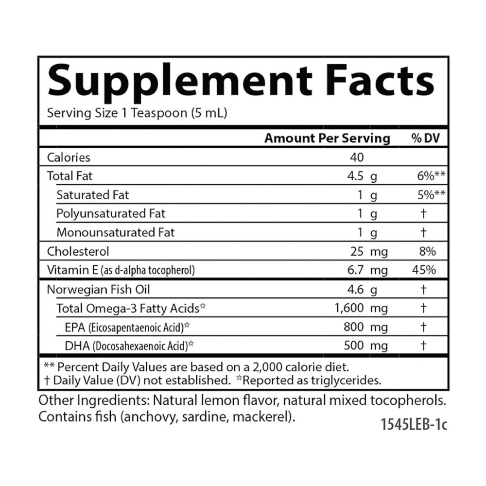 Carlson The Very Finest Fish Oil sustainability certification seal on packaging indicating responsible sourcing.