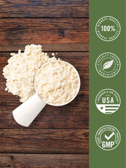 Carlyle Grass Fed Whey package on a kitchen counter showing premium quality