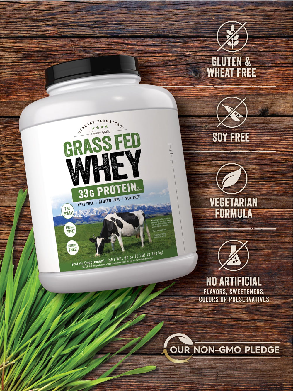 Carlyle grass-fed whey powder in a smoothie for a protein boost