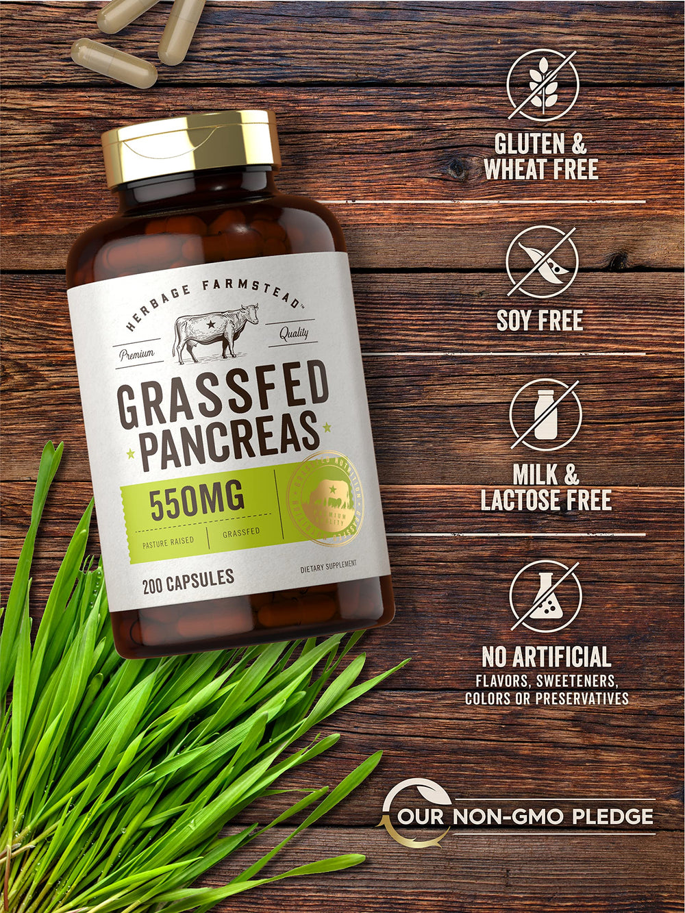 Carlyle Pancreas supplement by Herbage Farmstead with in-house lab testing badge.