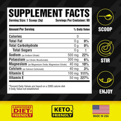 Carnivore Electrolytes Lemon packaging closeup highlighting USA-made quality.