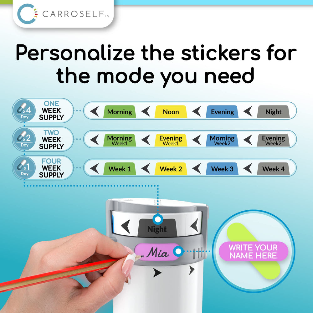 CARROSELF portable to-go box with pill cutter enables travel-ready convenience.
