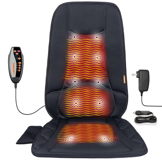 CARSHION 10-vibration-motors provide soothing chair massage for home or office use.