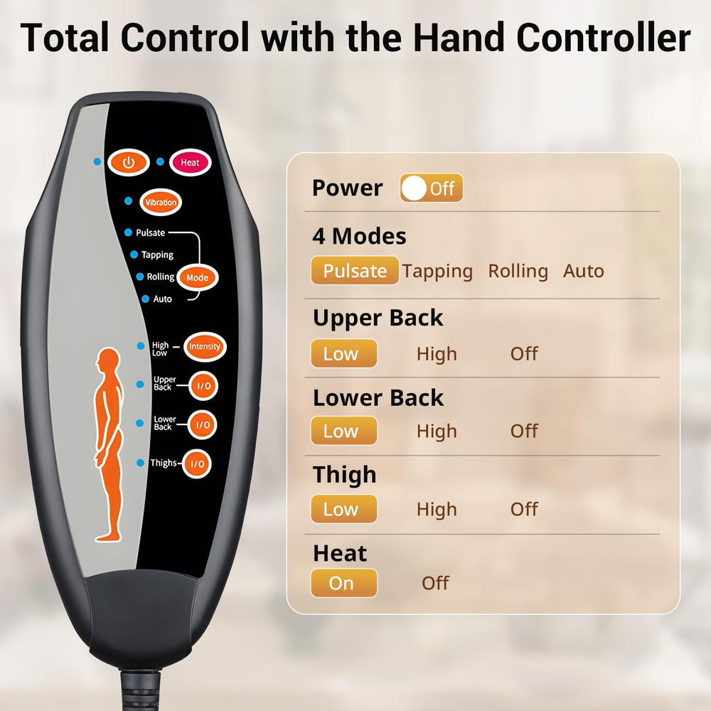 CARSHION Massage Seat Cushion offers four vibration modes including pulsate, tapping, rolling, and auto.