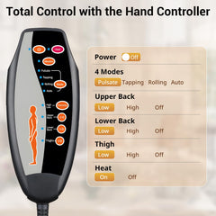 CARSHION Massage Seat Cushion offers four vibration modes including pulsate, tapping, rolling, and auto.