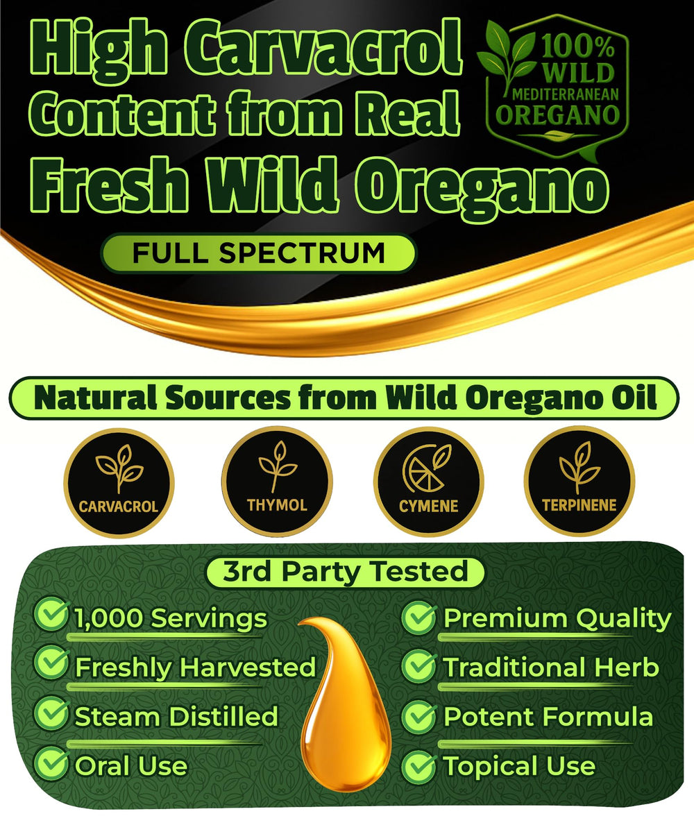 Carvacrol per drop showcases high-concentration potency in the oil
