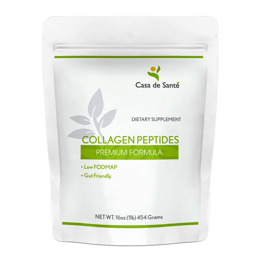 Casa de Sante hydrolyzed collagen bottle for easy daily protein support.