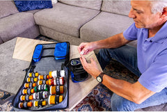 CASE-IT MED MANAGER detachable mesh pouch stores lancets and test strips