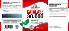 CATALASE EXTREME label close-up on bottle for clear dosage information
