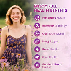 Catfit label close-up showing 11-herb blend for immune defense.
