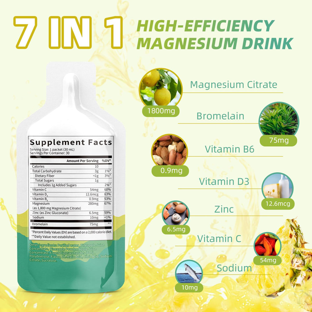 Catfit magnesium citrate pineapple liquid pour showing a convenient sip
