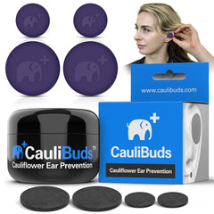 CauliBuds cauliflower ear magnet purple pack for discreet post-training relief and swelling control.