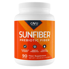CAVU Nutrition Gentle Prebiotic Fiber bottle for easy daily digestion