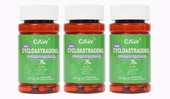 CAW Nano Cycloastragenol bottle shows enteric-coated capsules for enhanced absorption.