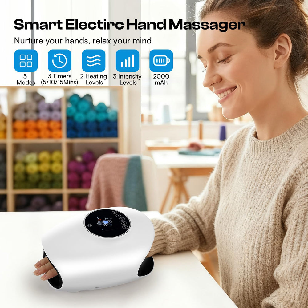 Caydo Hand Massager uses compression therapy to ease hand and finger tension