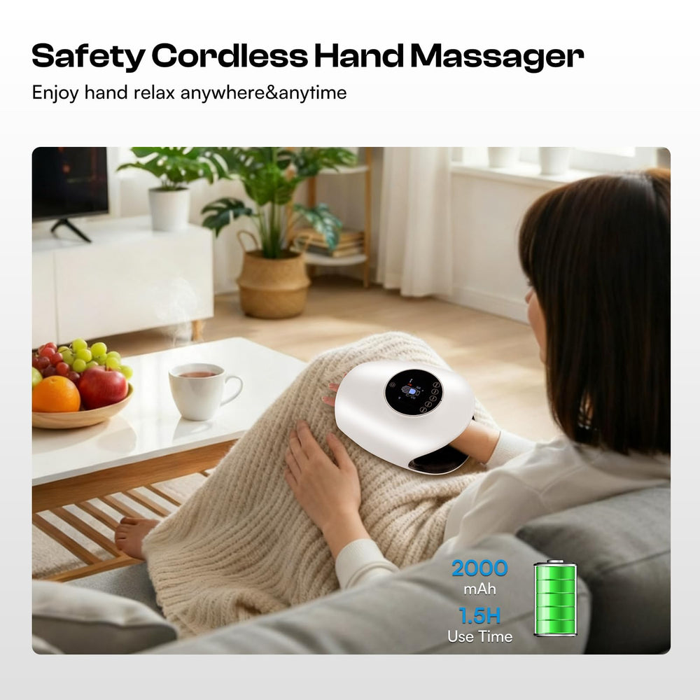 Caydo Hand Massager cordless battery enables up to 90 minutes of use