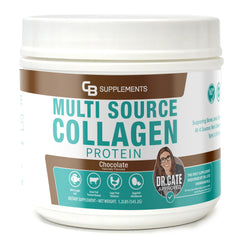CB Supplements Multi Collagen Protein chocolate powder tub for daily wellness