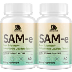 C Calthorvitana SAM-e supplement bottle for convenient daily capsules.