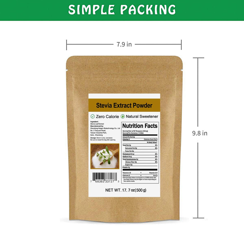 CCnature Stevia powder blends into tea and desserts without altering color.