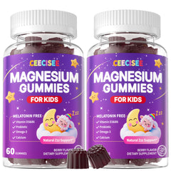 Ceecisee magnesium gummies for kids 4+ bottle front for calm bedtime routine