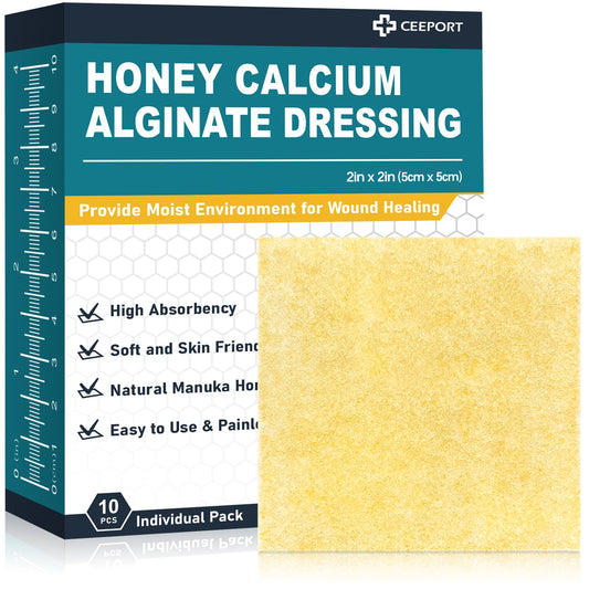 Ceeport Manuka Honey calcium alginate dressing box pack for convenient wound care