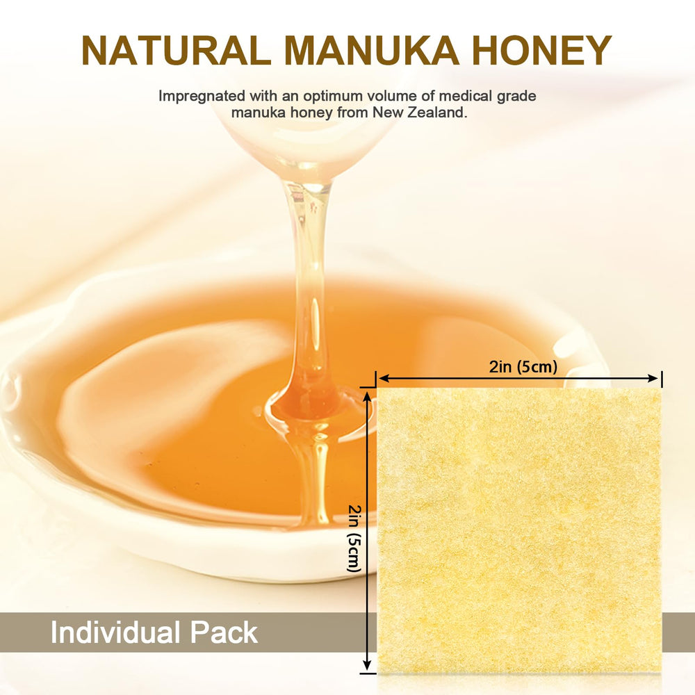Close-up of Ceeport Manuka Honey dressing texture showing absorbent material