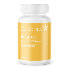 Celebrate Bariatric META GC capsules bottle in view, supporting balanced nutrition and cravings management
