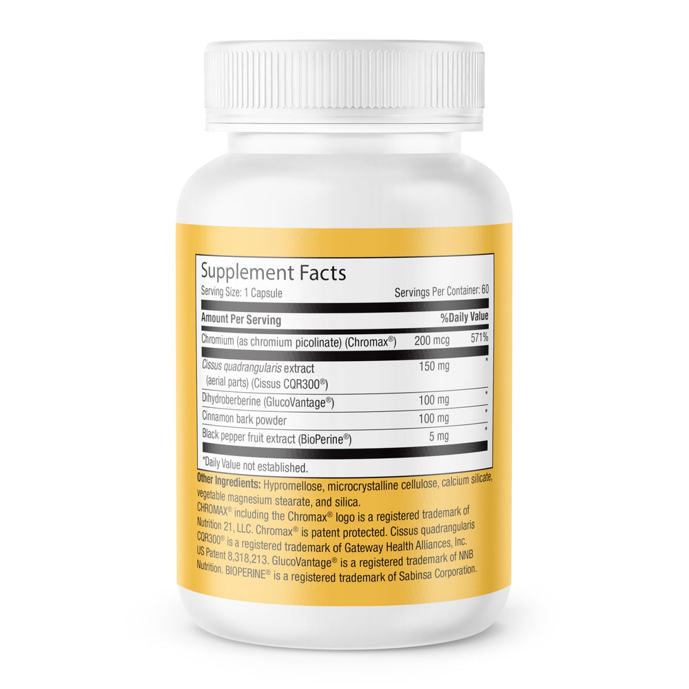 META GC capsules with water demonstrating convenient use during meals