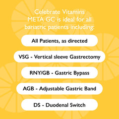 META GC label close-up highlights a clean formula for daily wellness
