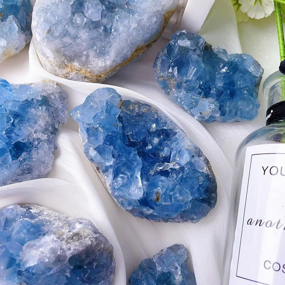 Celestine cluster suited for desk or meditation space display