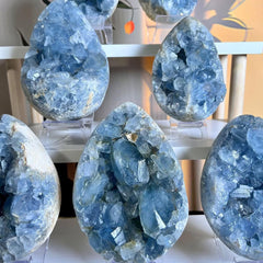 Raw Celestine geode piece ready to gift to crystal lovers