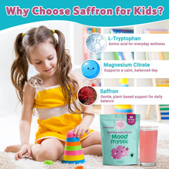 Cellbiolabs Saffron for Kids Pixie Stick box shown for a convenient daily routine.
