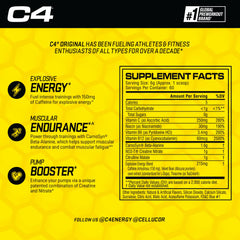 C4 Original Icy Blue Razz serving spoon ensures precise pre workout dosing