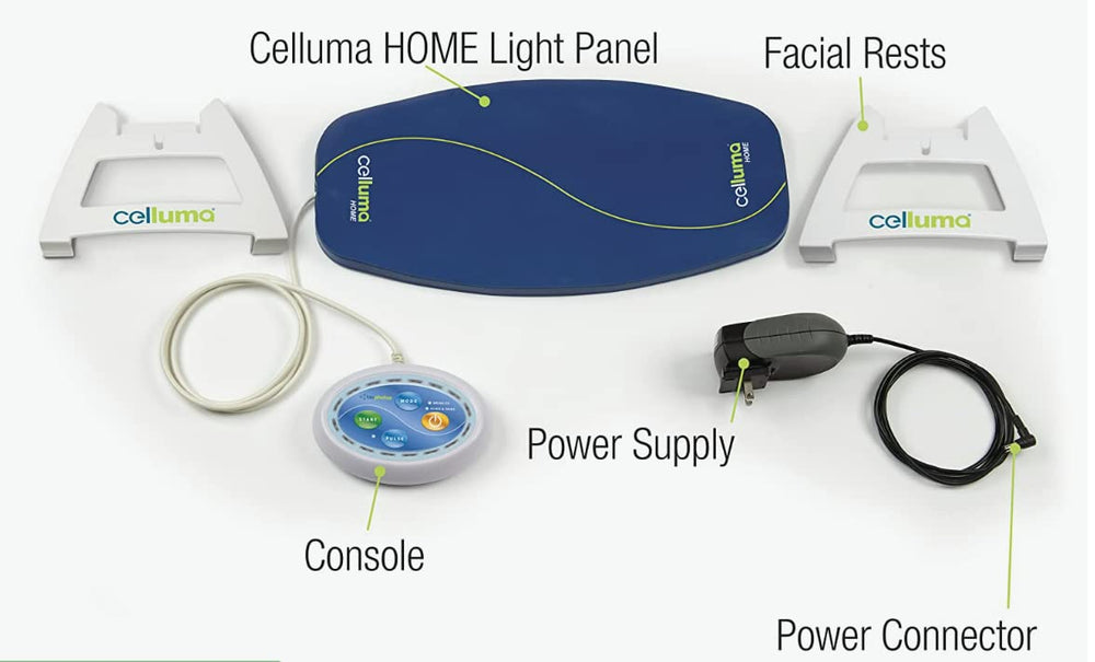 Celluma Home included facial rests for comfortable facial sessions.