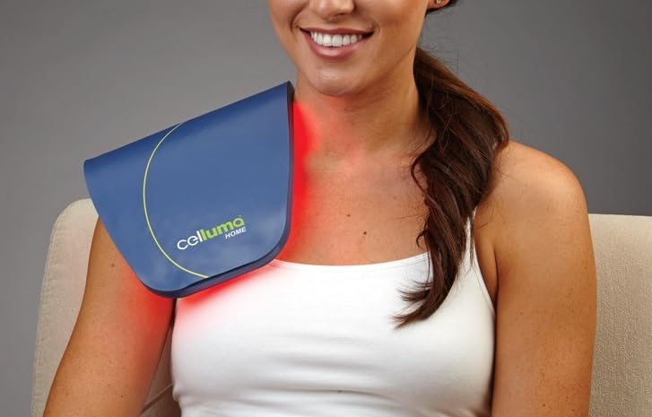 Celluma Home LED device shows battery status with clear color indicators.