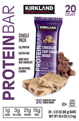 Cemueo Kirkland bar nutrition panel informs quick meal decisions.