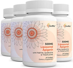 Cenffitio Liposomal Apigenin 500mg softgel bottle showing advanced absorption technology