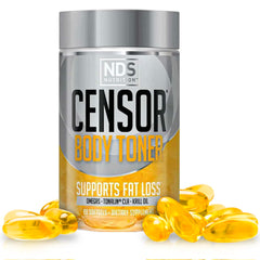 Censor fat loss bottle closeup suggests targeted fat support possibilities.